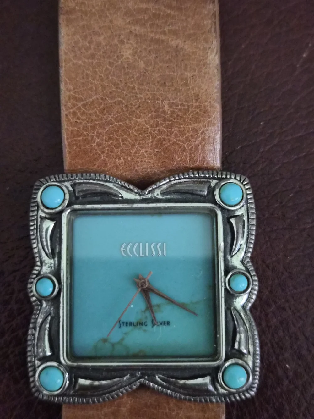 ISSI Turquoise Dial with Brown Leather Strap Watch